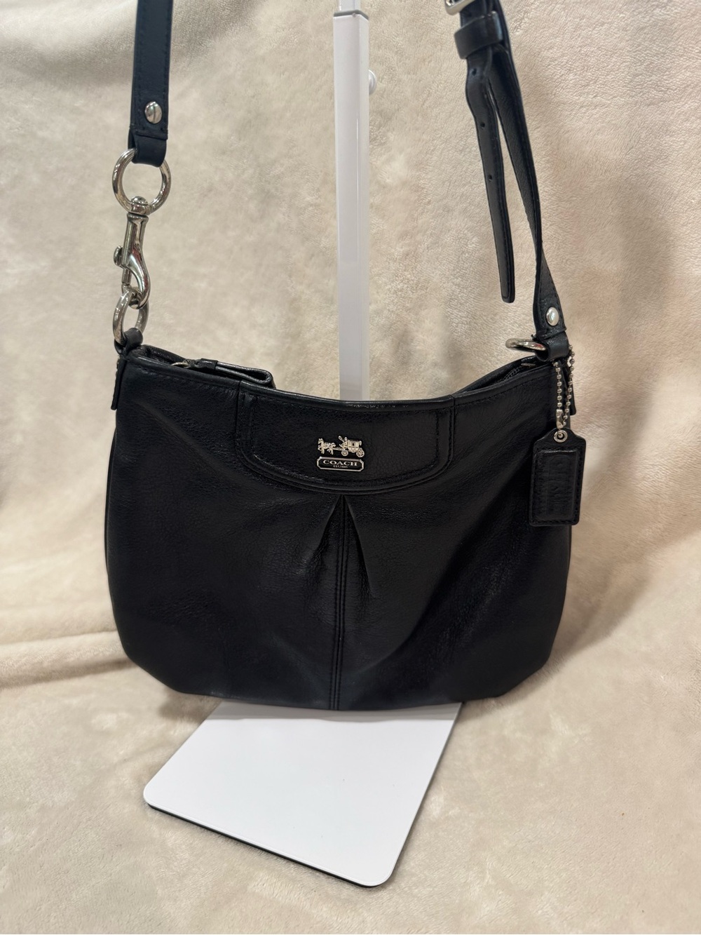 Coach Madison Leather Crossbody Bag with Silver Hardware